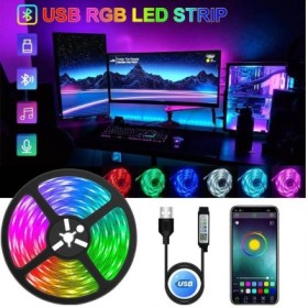 Banda LED, RGB smart, 3m, pentru TV/monitor, aplicatie telefon, alimentare USB