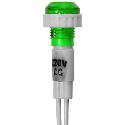 Bec martor LED, pe fir, 220V, verde, XD10-6