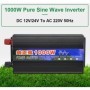 Invertor de tensiune, sinus pur, 12V - 220V, 1000W, afisaj LED (voltmetru)