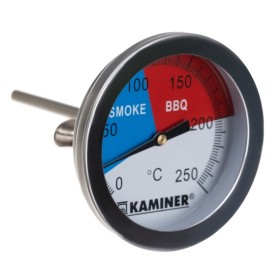 Termometru pentru afumatoare, gratar/BBQ, otel, 0 to +250° C