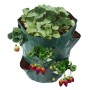 Sac pentru cultivat capsuni, Polietilena, 33x17 cm, 10 buzunare, Verde inchis