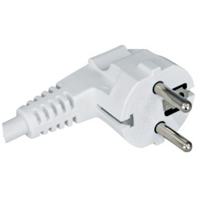 Cablu de alimentare cu impamantare, 250V/10A, H05VV-F 3G1 / 1,5m, alb - 0481