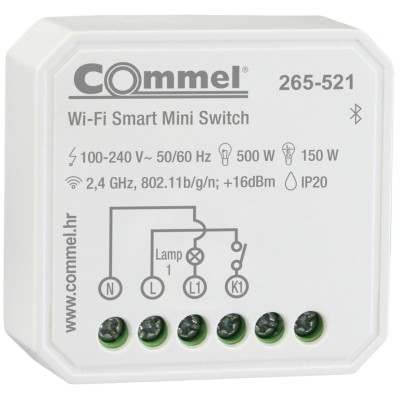 Controler, mini intrerupator inteligent smart Wifi, 1 canal, 220V/5A, 500W - 265-521