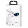 Cablu de date/incarcare, USB - iPhone Lightning, Baseus, 2,4A, (Fast Charge), 1m, alb -  BRA010678