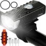 Set Lanterna LED Bicicleta / Trotineta, Far si Stop, reincarcabile USB, 3 moduri luminare