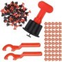 Set 100 tije metalice refolosibile, pentru rost de la 1.5 mm la 3.0 mm, sistem nivelare gresie + 50 stelute