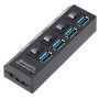 HUB USB 3.0 - 4 porturi, intrerupator pe fiecare port