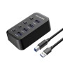 HUB USB - 4 porturi, USB 3.0, intrerupator pe fiecare port