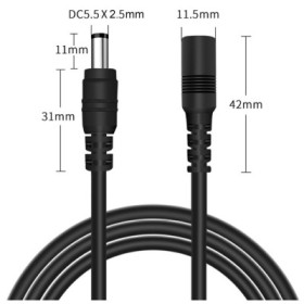 Cablu prelungitor alimentare DC, mama-tata, 5,5x2,5mm, 3m