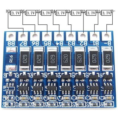BMS echilibrare, balancer, pentru incarcare acumulator Li-Ion 7x18650, 7S