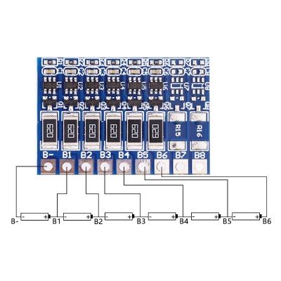 BMS echilibrare pentru incarcare acumulator Litiu 6S 18650 balancer