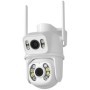 Camera dubla de supraveghere, IP, exterior, LED-uri infrarosu, FULL HD, Micro SD, rotire 360, detectie forma umana, Q28