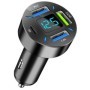 Incarcator auto, 12/24V - 5V/3,1A, incarcator QC (Quick Charge), 3x USB, 1x Type-C, voltmetru digital