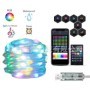 Instalatie LED RGB, pentru pom de craciun (brad), smart cu Bluetooth alimentare USB, 10m