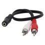 Cablu adaptor audio jack stereo 3.5mm mama - 2x RCA tata, 0.2m - AK267