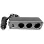 Adaptor, splitter 3x bricheta auto, Iluminare LED, 12/24V, 70W,  USB, 5V/1A - LS 0035