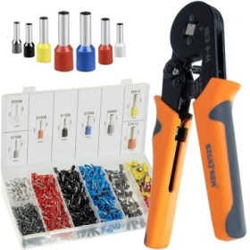 Set cleste de sertizat pini, conectori pentru terminale, crimper, 0.25 - 10mm, 22717