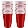 Joc de baut Beer Pong Flippy, 50 pahare, 3 mingi, material plastic, portabil, rosu, 21232