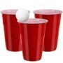 Joc de baut Beer Pong Flippy, 50 pahare, 3 mingi, material plastic, portabil, rosu, 21232