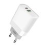 Sursa de alimentare, incarcator, XO L64, 220V - 5V/2,1A QC (Quick Charge), USB + Type C, 20W, alb - L64