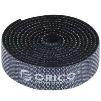 Organizator cabluri, velcro, 1m, negru, CBT-1S-BK