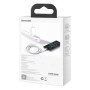 Cablu de date/incarcare, USB - Type-C, Baseus Superior Series, 66W, (Fast Charge), 2m, alb, CATYS-A02