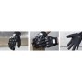 Manusi moto, marimea XL, material cauciucat, negru, prindere cu velcro