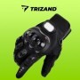 Manusi moto, marimea XL, material cauciucat, negru, prindere cu velcro