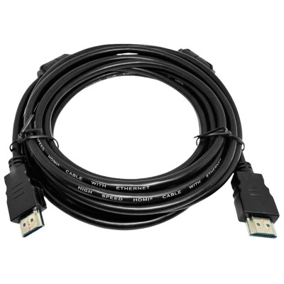 Cablu HDMI - HDMI, 1.4, aurit, tata-tata, bobina antiparaziti - 5m