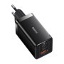 Incarcator retea Baseus, GaN5 Pro, 65W, 2x USB-C, 1x USB + cablu USB-C la USB-C, 1m, inclus - CCGP120201