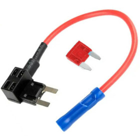 Kit adaptor cu suport si siguranta auto, mini, pentru circuit suplimentar, siguranta 10A