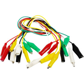 Set 10 cablu tester cu cleme crocodili, 45cm