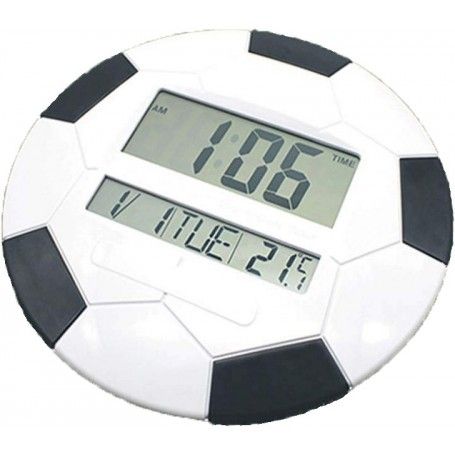 Ceas LCD decorativ fotbal cu calendar, termometru si alarma - 1