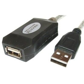 Cablu prelungitor USB 2,0, activ, USB A tata - USB A mama, 10ml