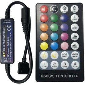 Controler RGB, telecomanda RF, 5-24V/6A, pentru benzi cu LED-uri RGB, 5-24V/6A