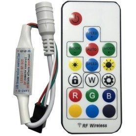 Controler RGB, telecomanda, 5-24V/6A, pentru benzi cu LED-uri RGB, 5-24V/6A, 17 taste