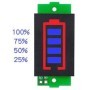 Voltmetru, afisaj cu LED-uri, indicator nivel de incarcare acumulator Li-Ion, 3,3 - 31.2V, albastru