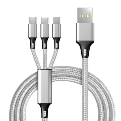 Cablu de date/incarcare, 3 in 1, USB - iPhone Lightning/Type-C/Micro USB maxim 2,4A - 1,2m - A27